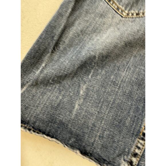 Tommy Hilfiger Denim Skirt Womens‎ 2 Blue Front Slit Mini Y2K 90s fading spots - Picture 3 of 13